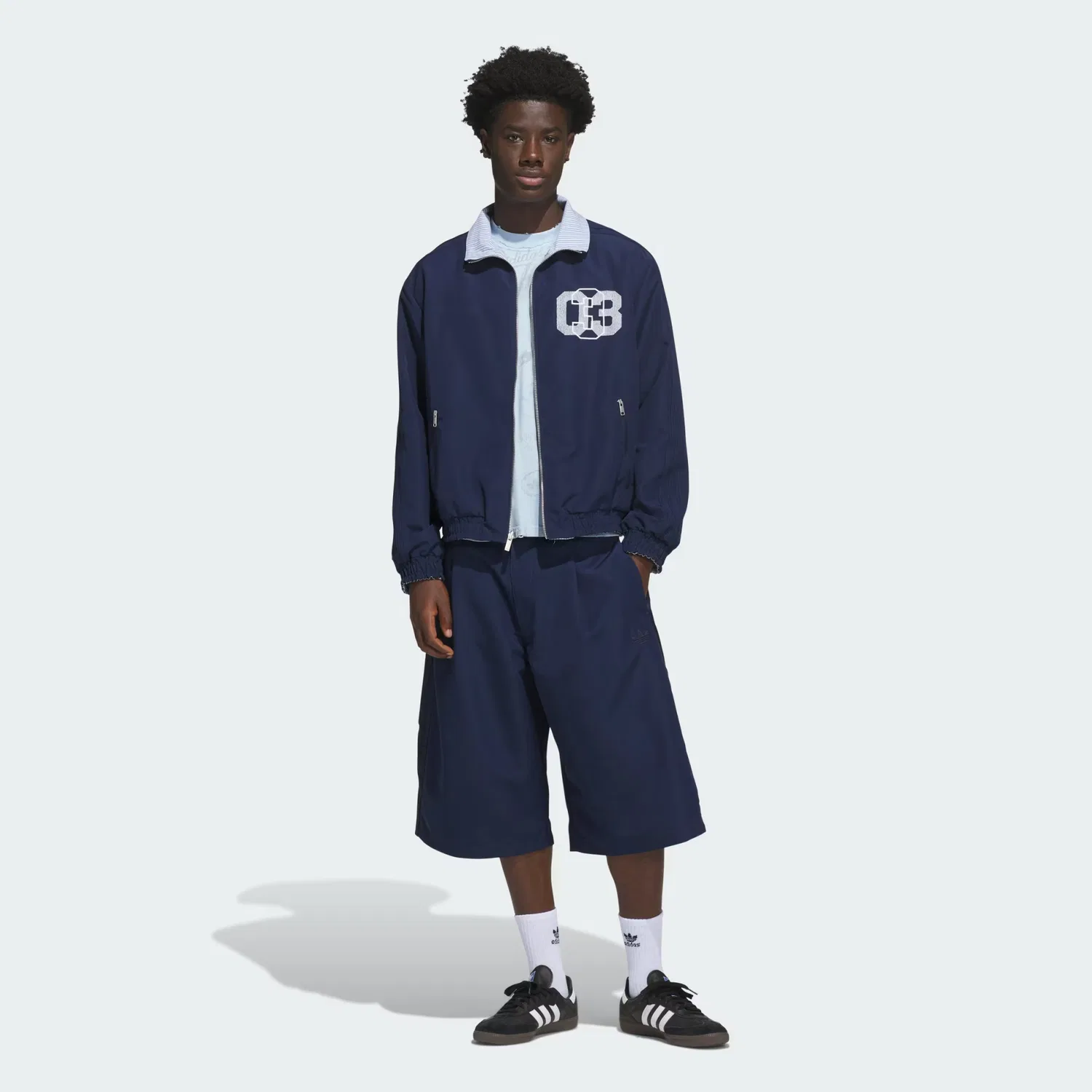 Мужская двусторонняя куртка-тренерская Firebird Adidas Originals, темно-синий/голубой — фото 4