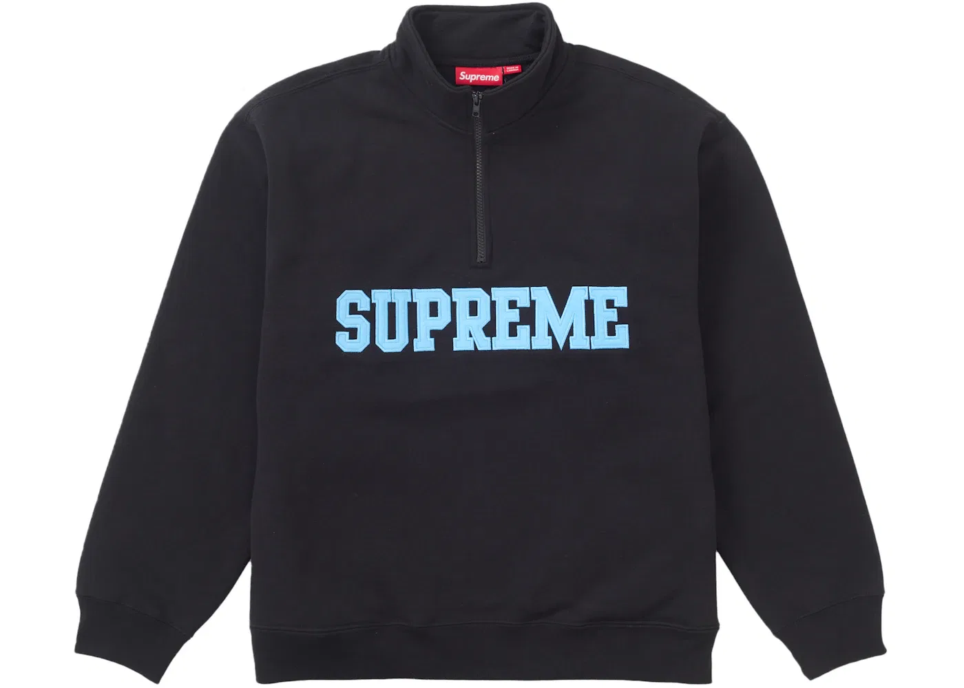 Мужской свитер с полузастежкой Supreme Collegiate Half Zip Pullover, Black