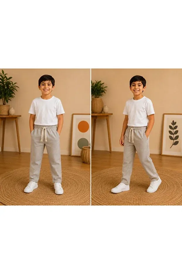 Детские брюки для мальчиков льняные Linen Decodass, Beige — фото 3