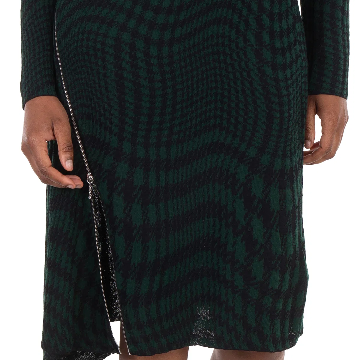 Платье с длинным рукавом Warped Houndstooth Wool Blend Burberry, Ivy Ip Pattern — фото 2