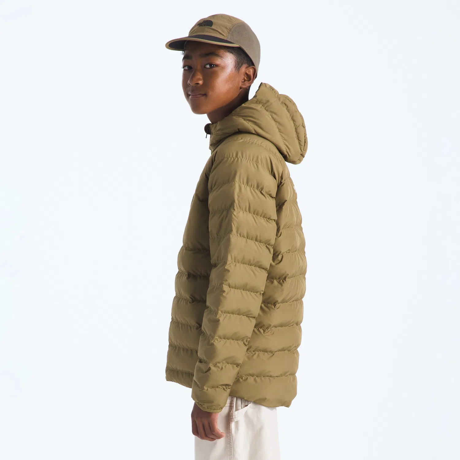Детская утепленная куртка с капюшоном двусторонняя Reversible Perrito The North Face, зеленый — фото 3