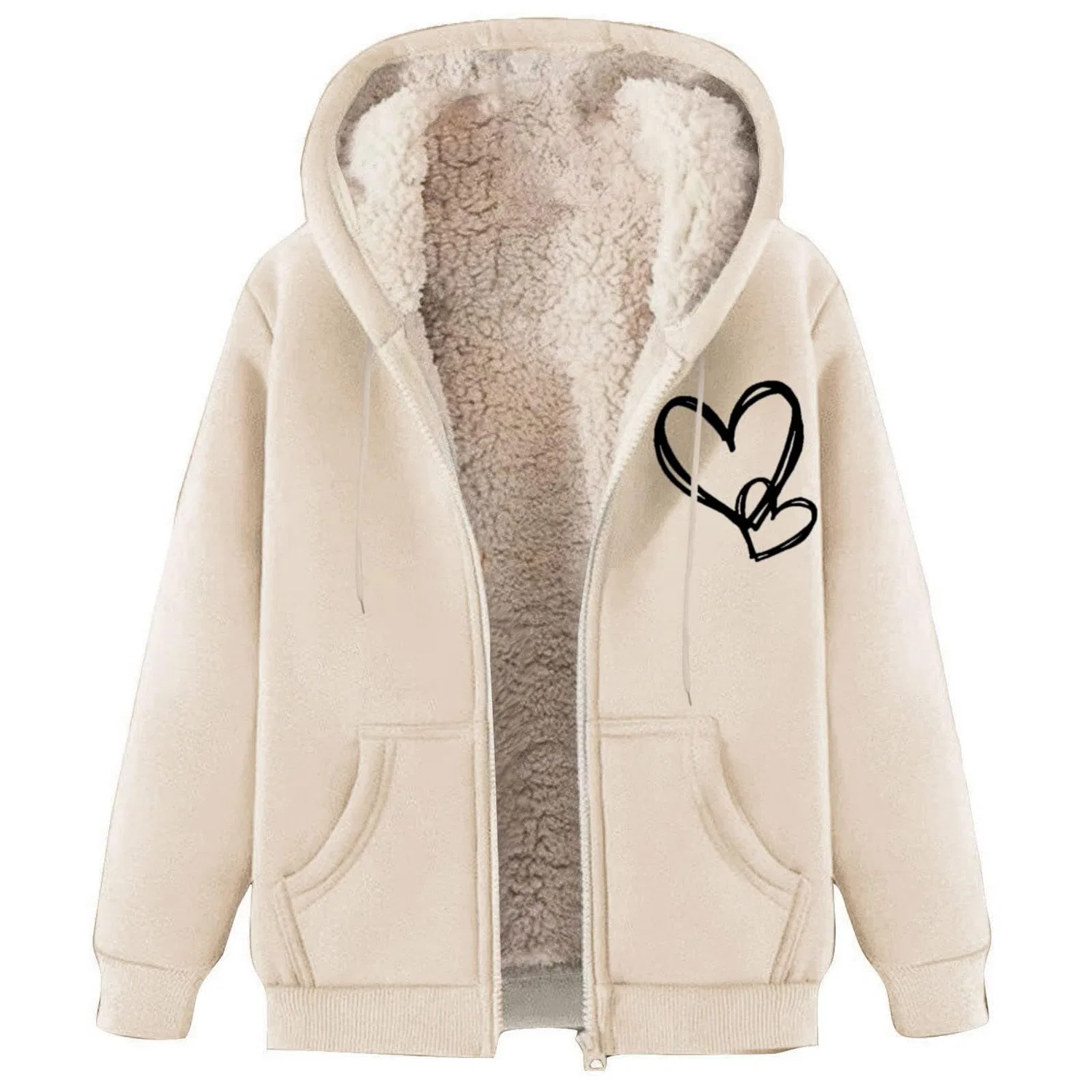 Женское зимнее пальто с капюшоном, Beige
