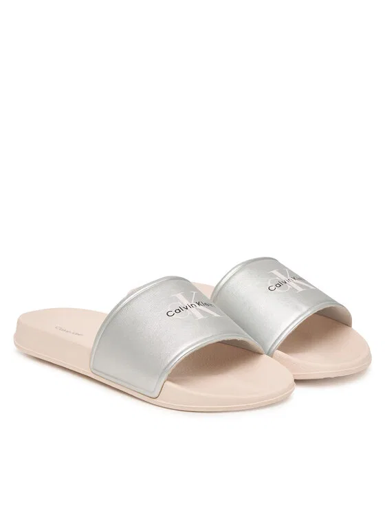 Шлепанцы Calvin Klein, серебро — фото 2