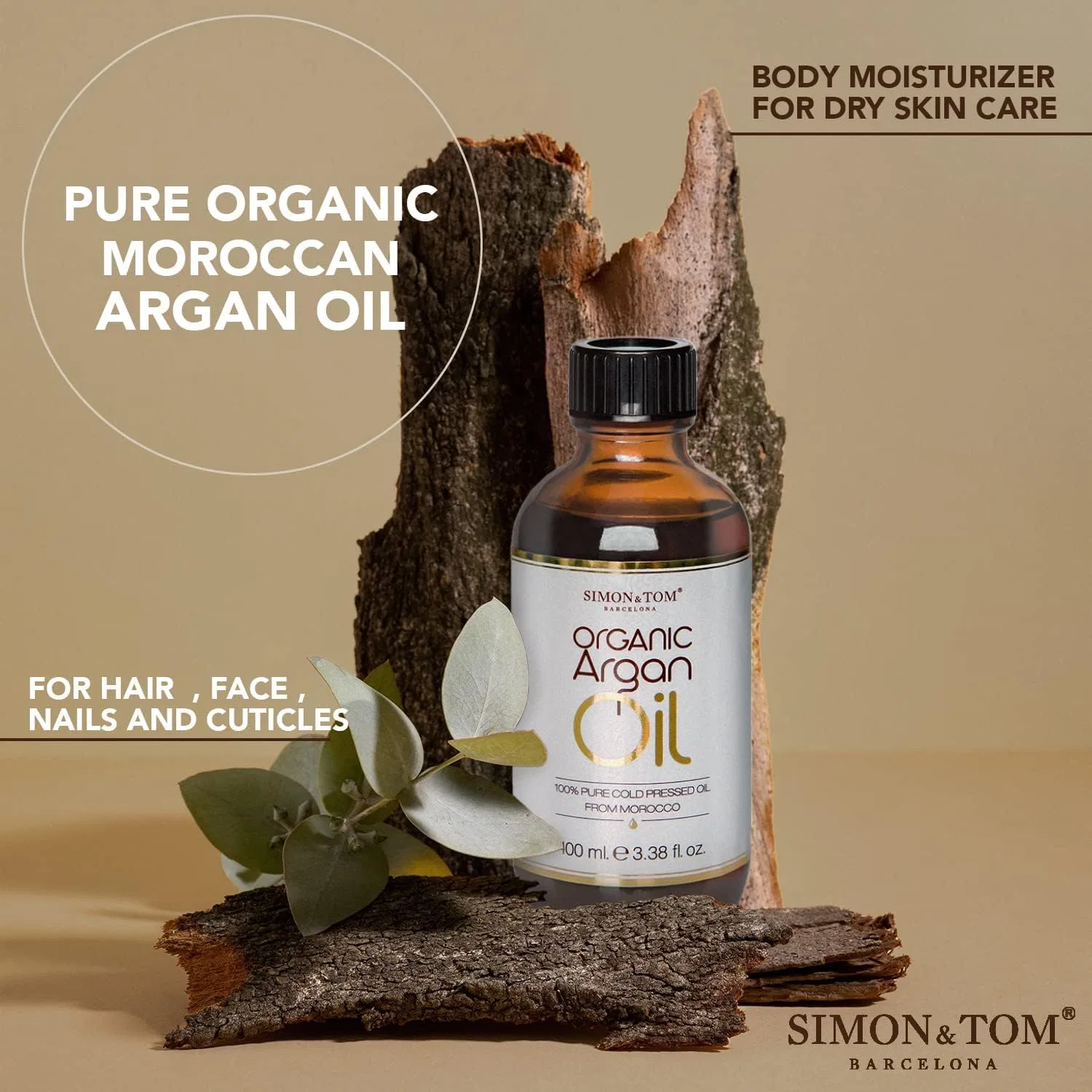 Масло для лица, волос и ногтей Simon & Tom Organic Argan Oil, 100 мл — фото 2
