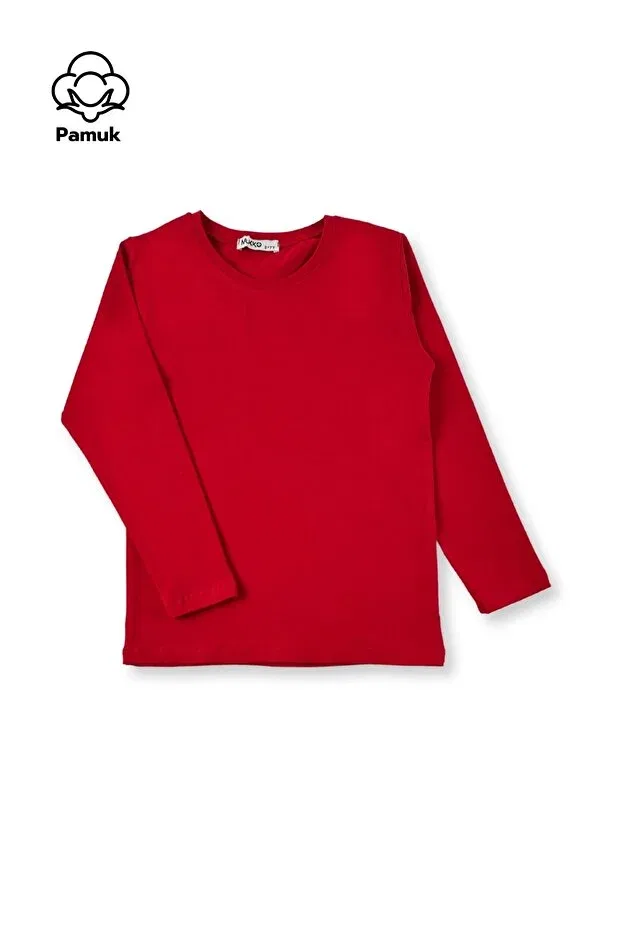 Детский комплект футболок с длинным рукавом Mk Mukko Kids, Red-Black-White — фото 4