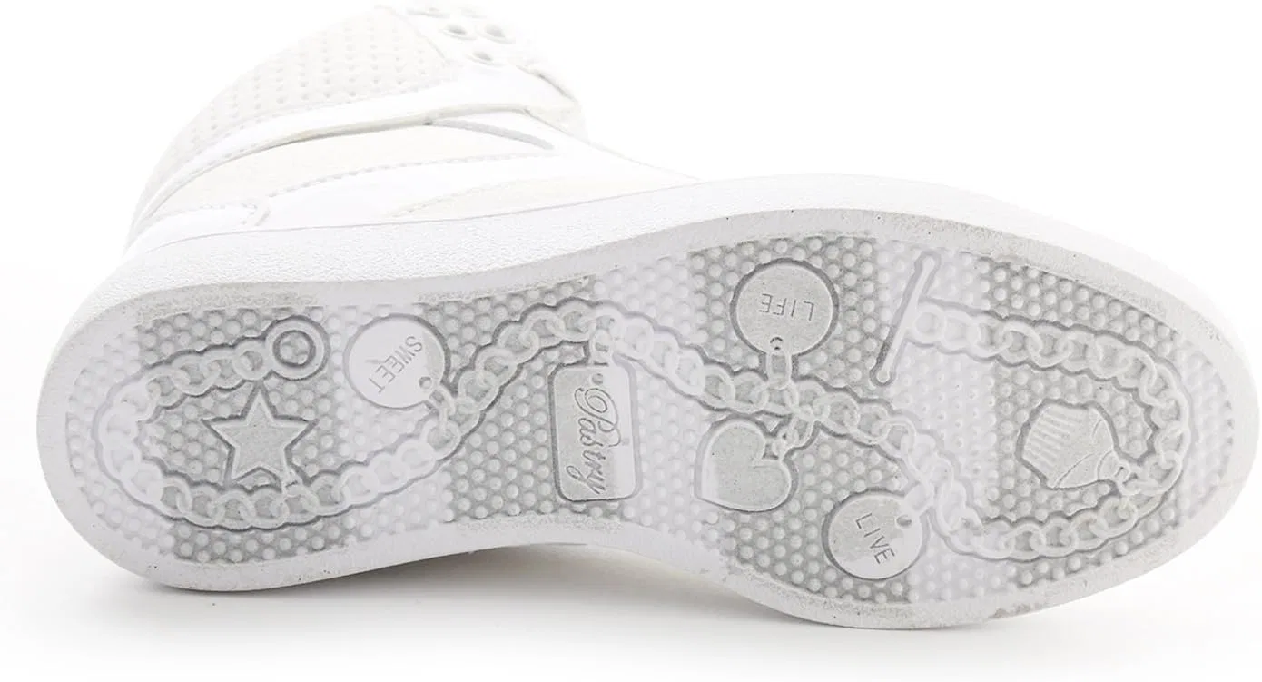 Детские кроссовки для девочек с блестками Pastry girls Glitter High Top Sneakers, White — фото 2
