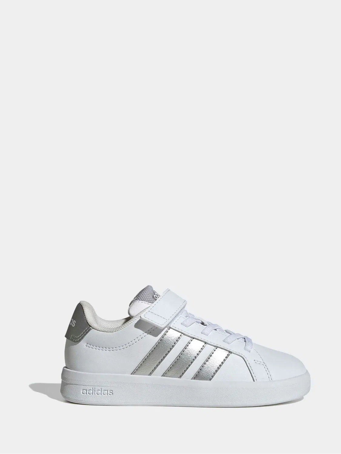 Кроссовки adidas Grand Court 3.0 Elastic Lace, белый/серебристый
