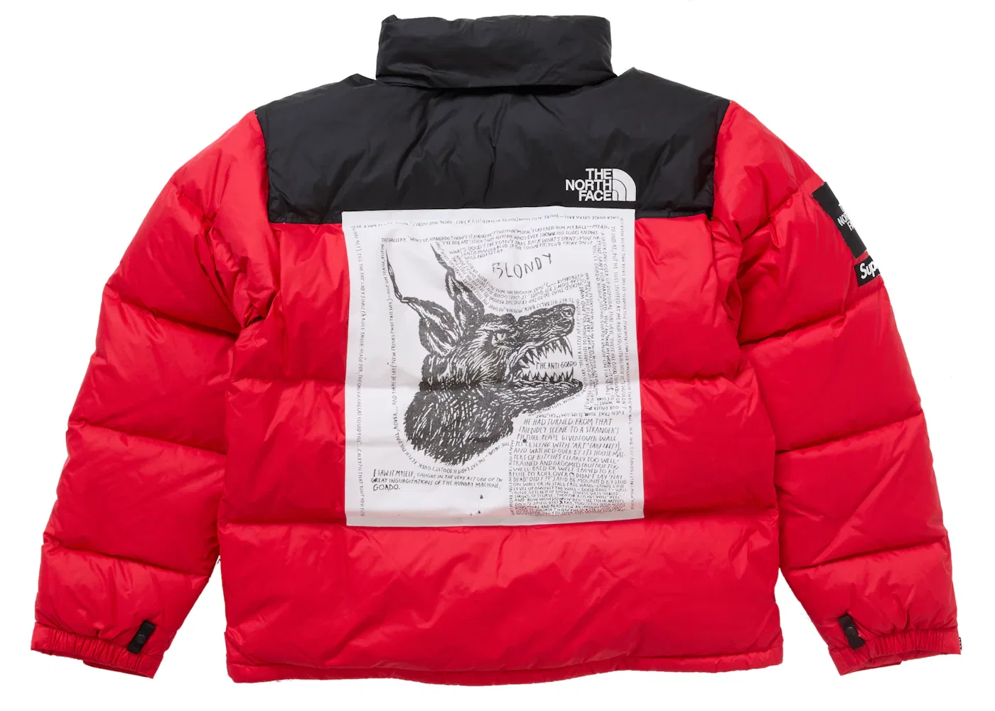 Мужская куртка пуховая с принтом The North Face Nuptse Jacket Supreme, Red