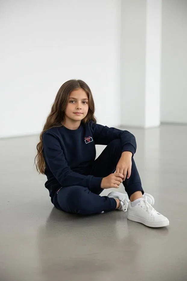Детский спортивный костюм для девочек с длинным рукавом Piyera, Navy Blue — фото 3