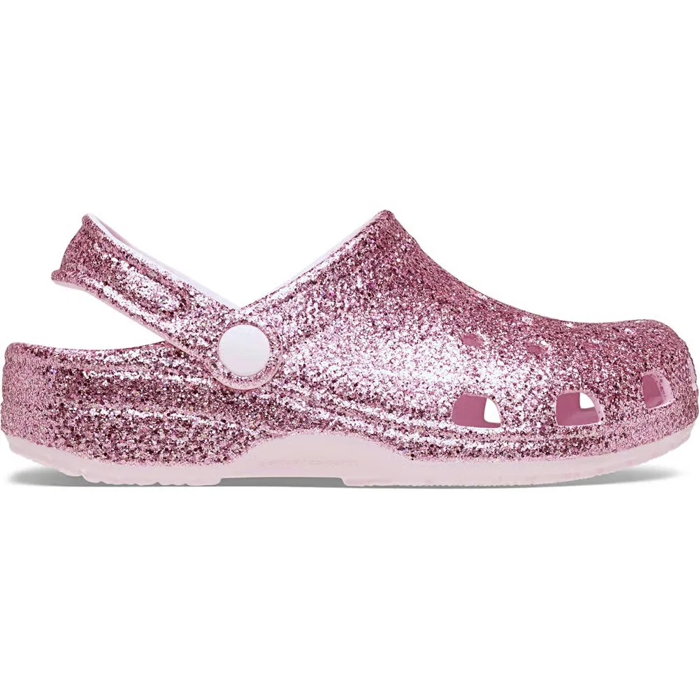 Детские классические сабо с блестками Crocs, Pink Glitter — фото 2