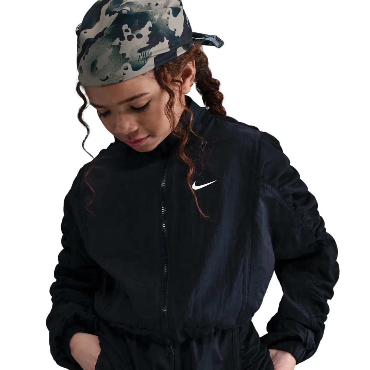 Куртка для девочек NSW Dance Woven Jacket Nike, черный/белый
