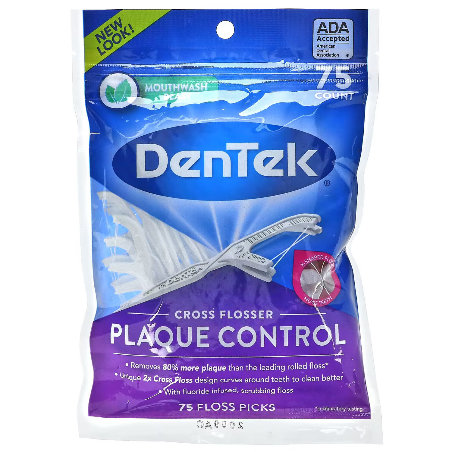 

DenTek, Cross Flosser Plaque Control, жидкость для полоскания рта, 75 штук