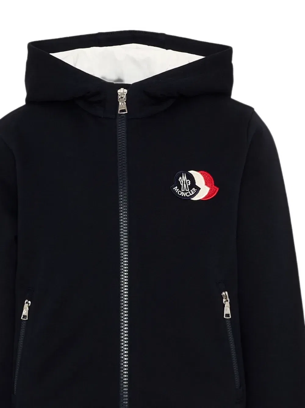 Спортивный костюм на молнии с нашивкой-логотипом Moncler Enfant, синий — фото 3