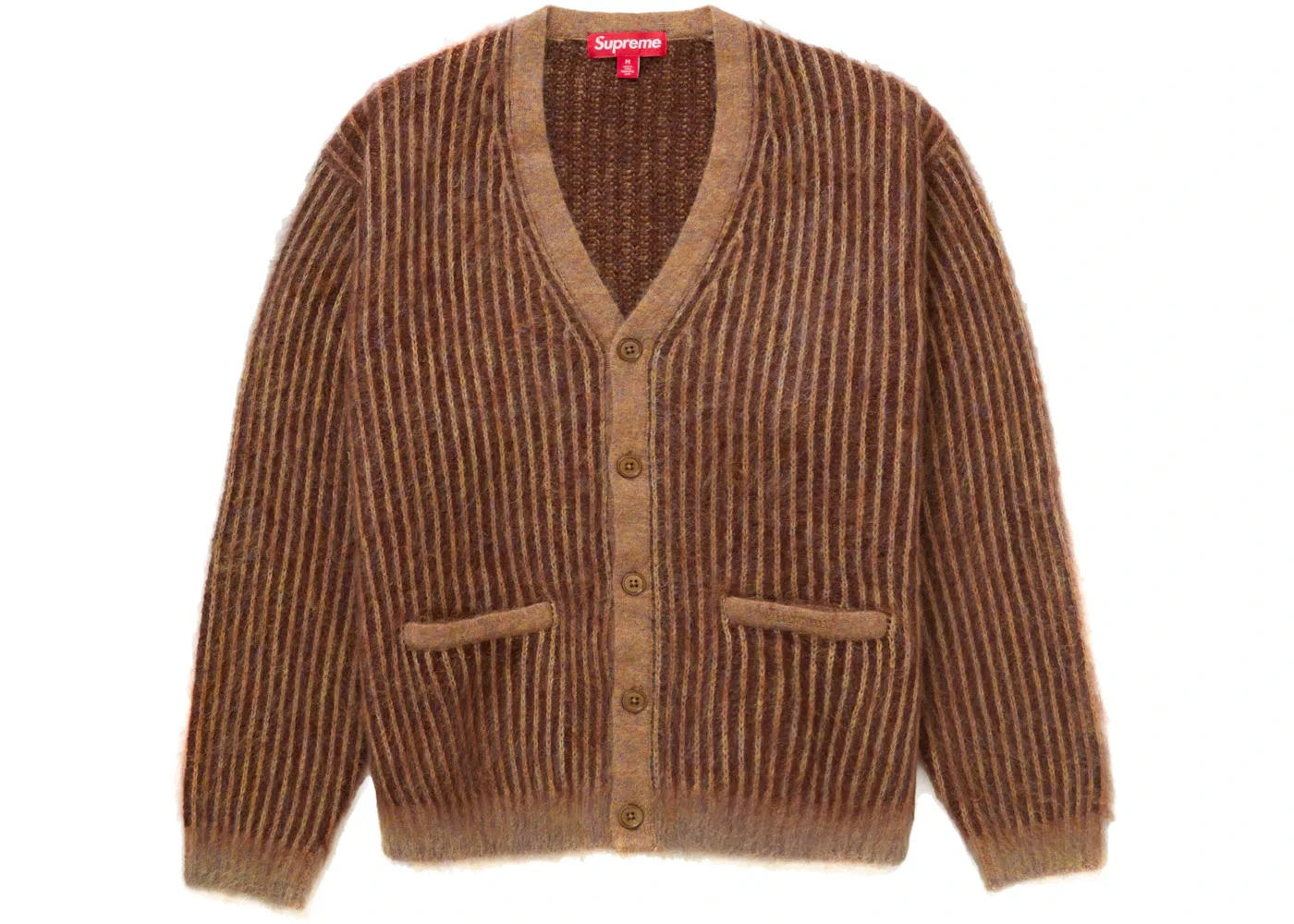 Мужской кардиган с воротником из мохера Supreme Cardigan, Light Brown