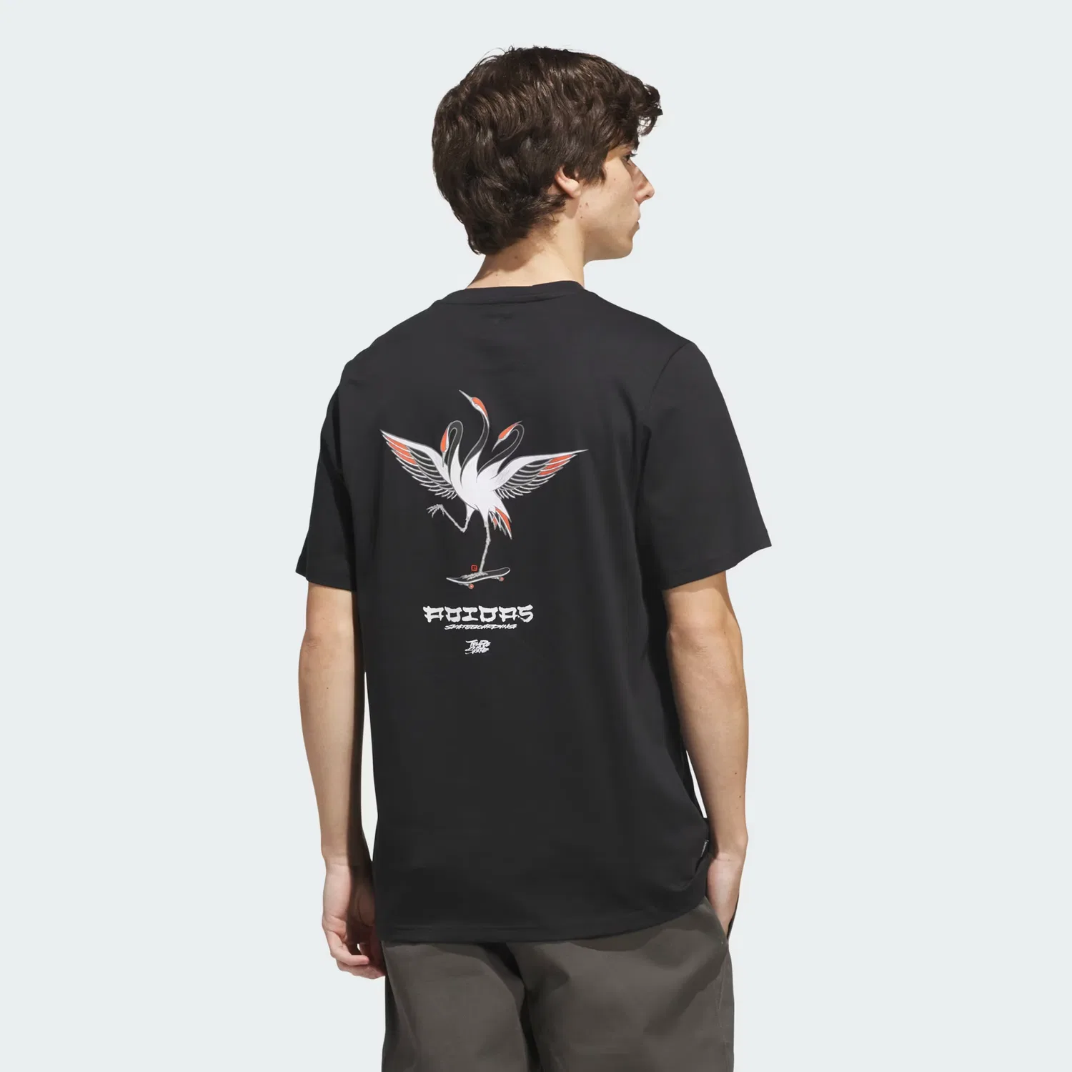 Футболка с коротким рукавом Skateboarding x Temple of Skate Crane Adidas Originals, черный/белый — фото 4