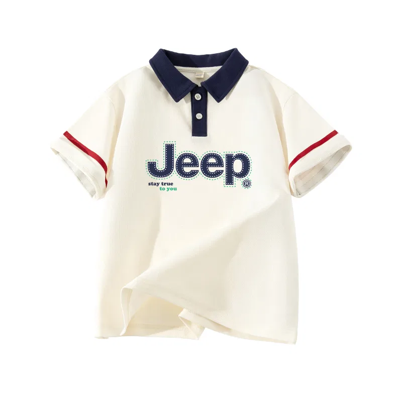 Детское поло для мальчиков с воротником Jeep, цвет Apricot/E Segment White Green