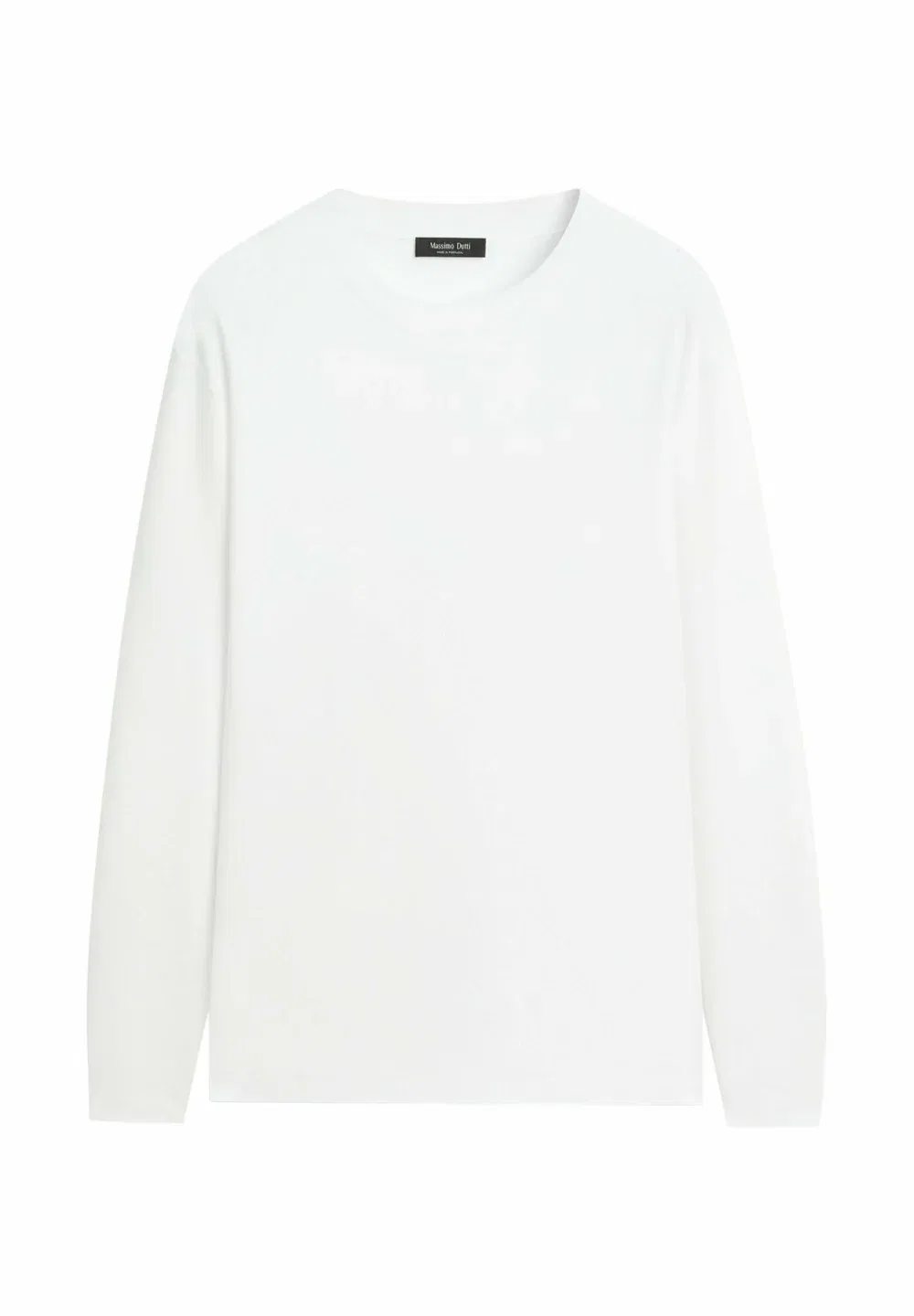Футболка с длинным рукавом из 100% хлопка Massimo Dutti, White — фото 2