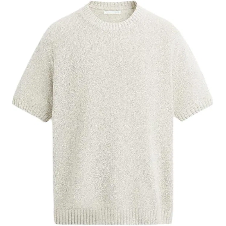 Мужская футболка с круглым вырезом прямого кроя Nude/Beige ZARA