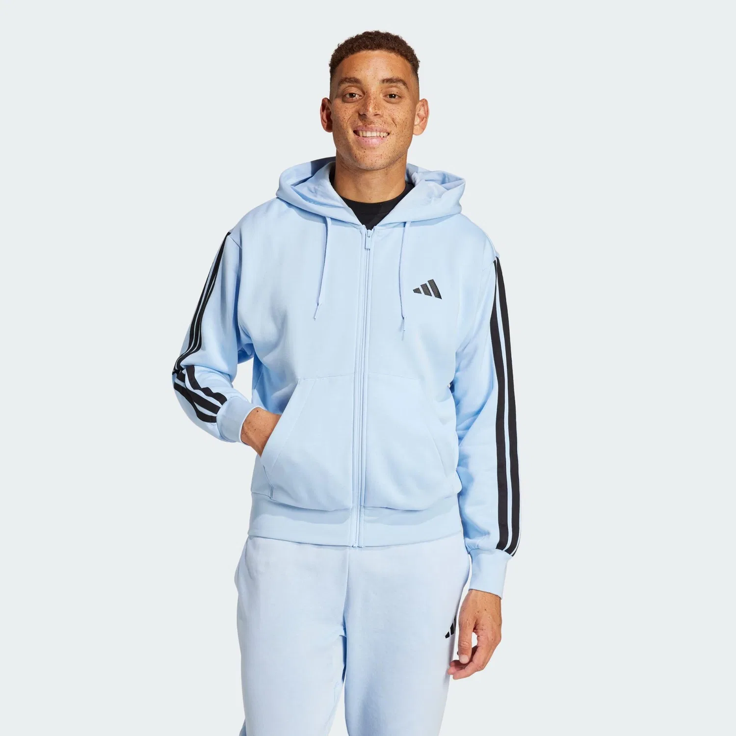 Женское худи с 3-полосным принтом Essentials Adidas, Kometblau Schwarz