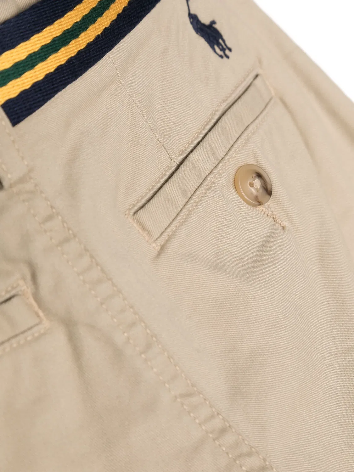 Шорты с поясом из хлопка Polo Ralph Lauren, нейтральные — фото 2
