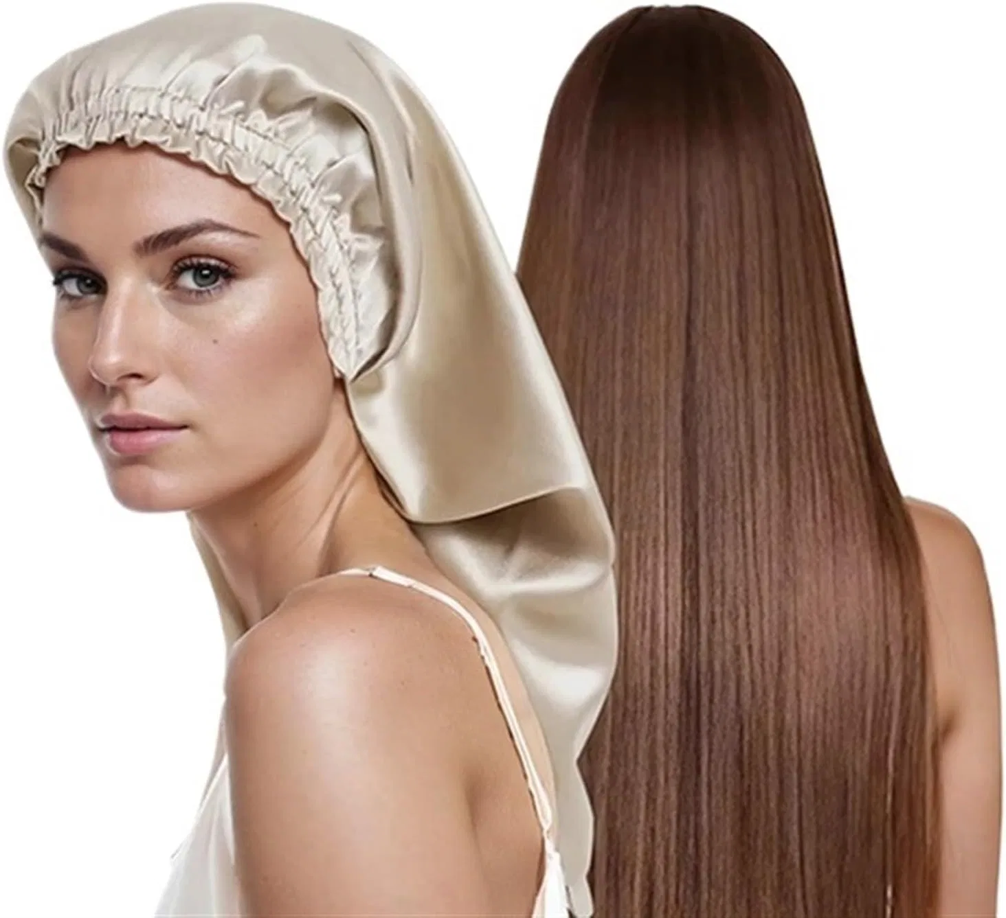 Шапочка для душа из шелка, YGMNQAL, 52x34 см, Beige