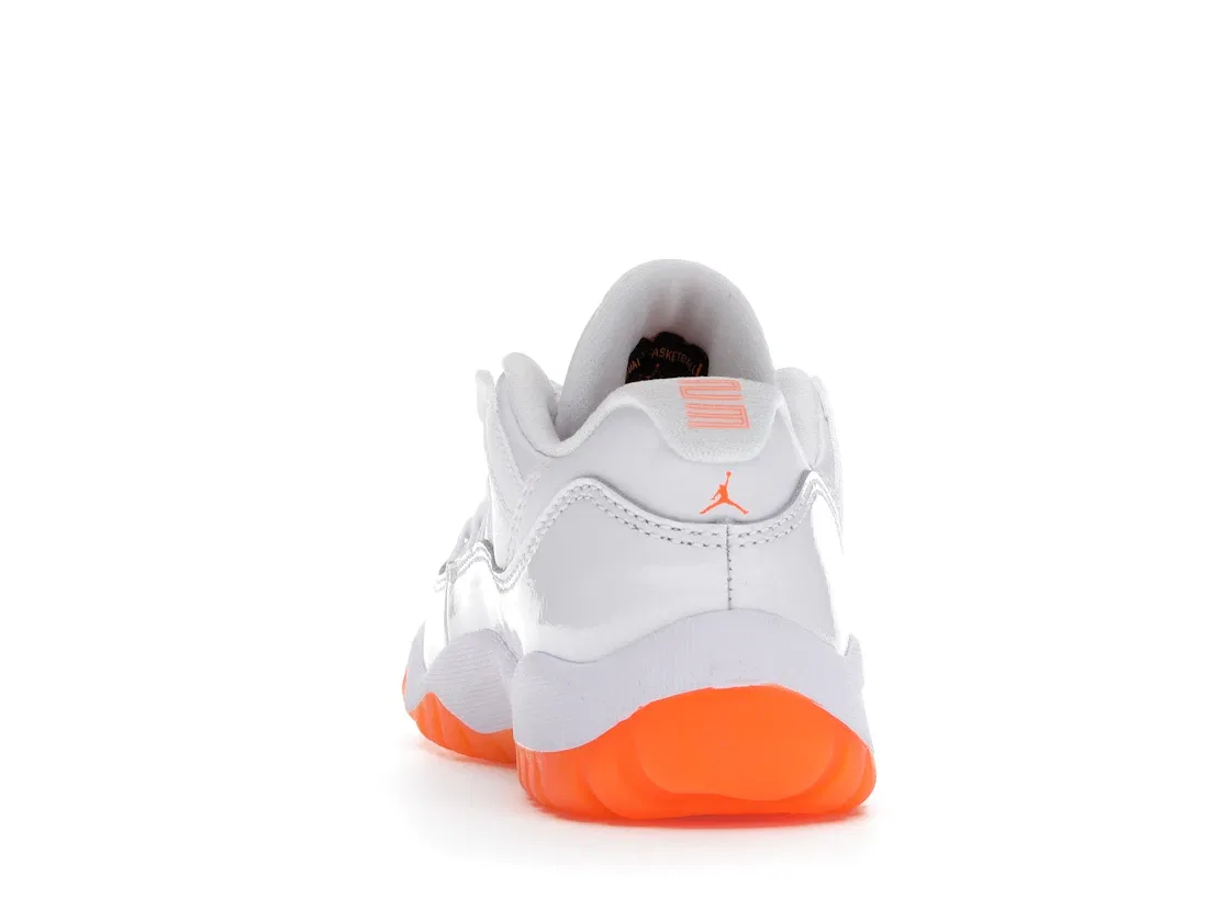 Детские кроссовки с кожаным верхом Jordan 11 Retro Low Citrus 2021 PS, White/Bright Citrus — фото 4