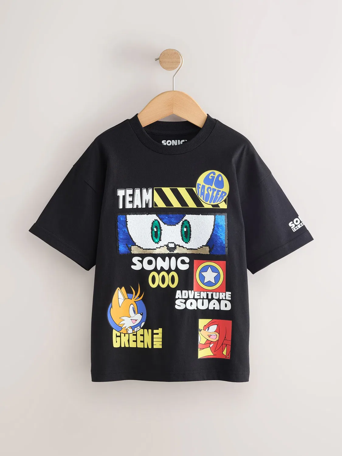 Футболка Sonic the Hedgehog, Black Sequin Next, черный