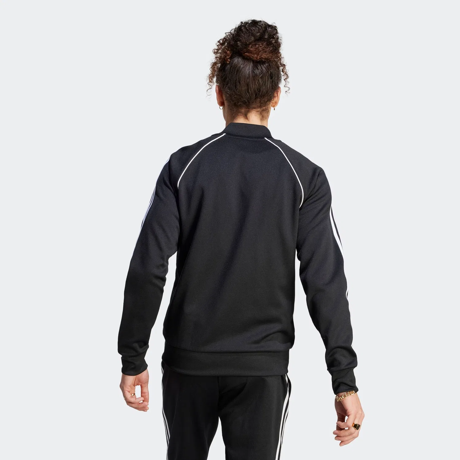Мужская тренировочная куртка с ретро-дизайном Adidas Originals, Black/White — фото 3