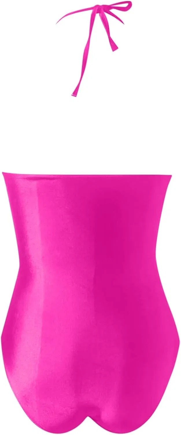 Женский цельнокроеный купальник с утягивающим эффектом ruched, Hot Pink — фото 4