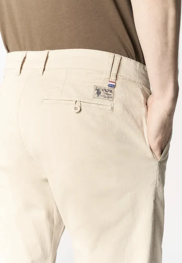 Брюки хлопковые Chinos U.S. Polo Assn., beige, бежевый — фото 4