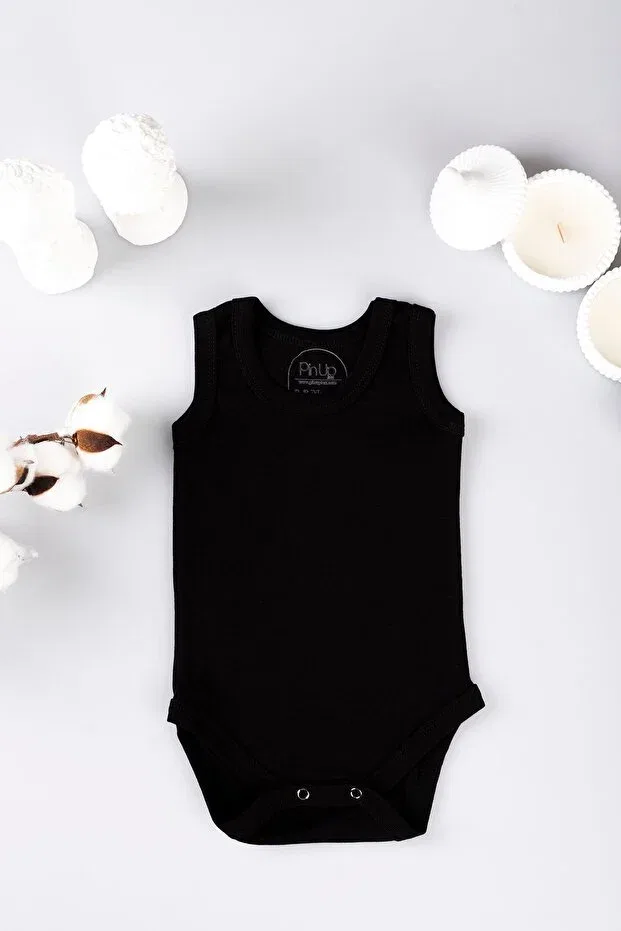 Детское боди для новорожденных хлопковое Pinuptex, Black — фото 2