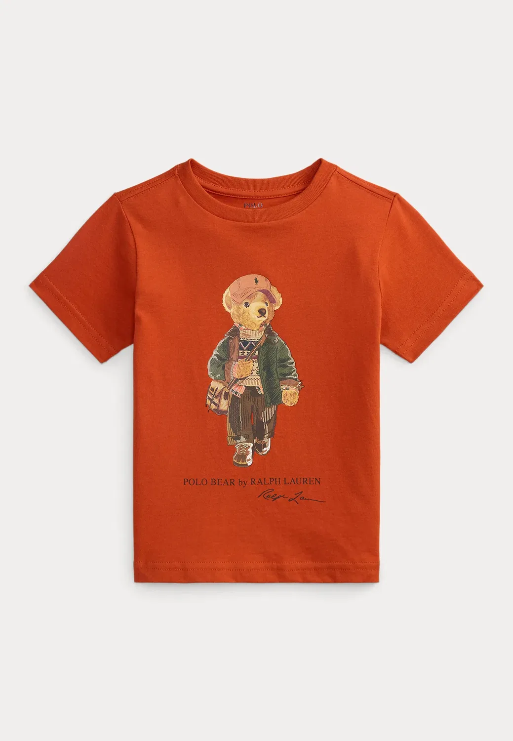 Футболка-Поло из хлопкового трикотажа с принтом "медведь поло", размер 2-6 лет Polo Ralph Lauren, Varsity Orange