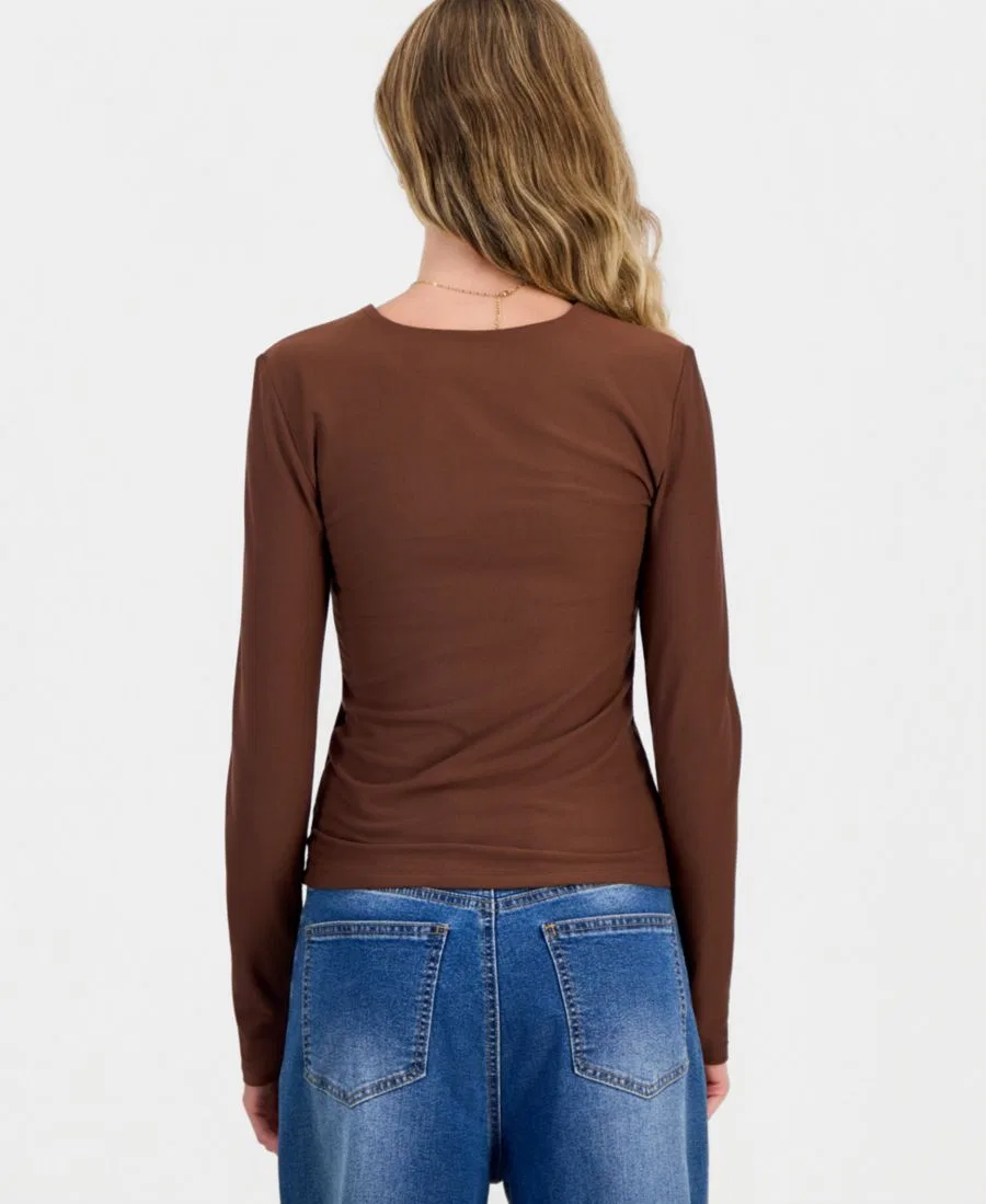 Футболка с длинным рукавом и круглым вырезом Hippie Rose, Shaved Chocolate — фото 3
