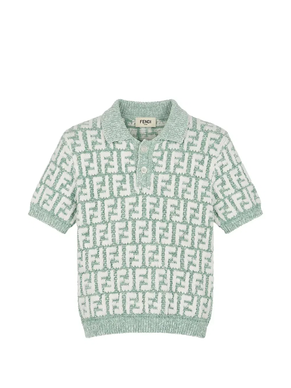 Рубашка-поло с логотипом Fendi Kids, зеленый