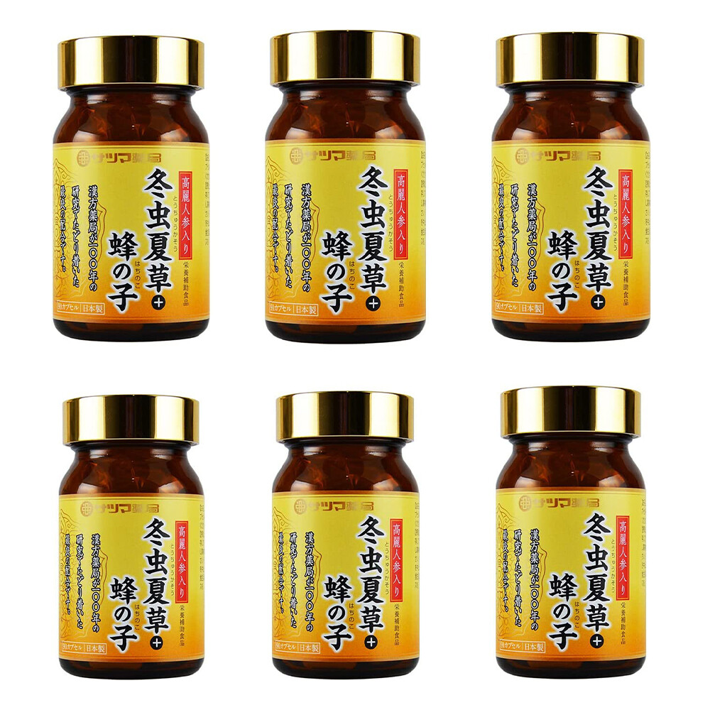 

Набор пищевых добавок Satsuma Pharmacy Cordyceps + Hachinoko Chrysalis ginseng, 6 предметов, 90х6 капсул