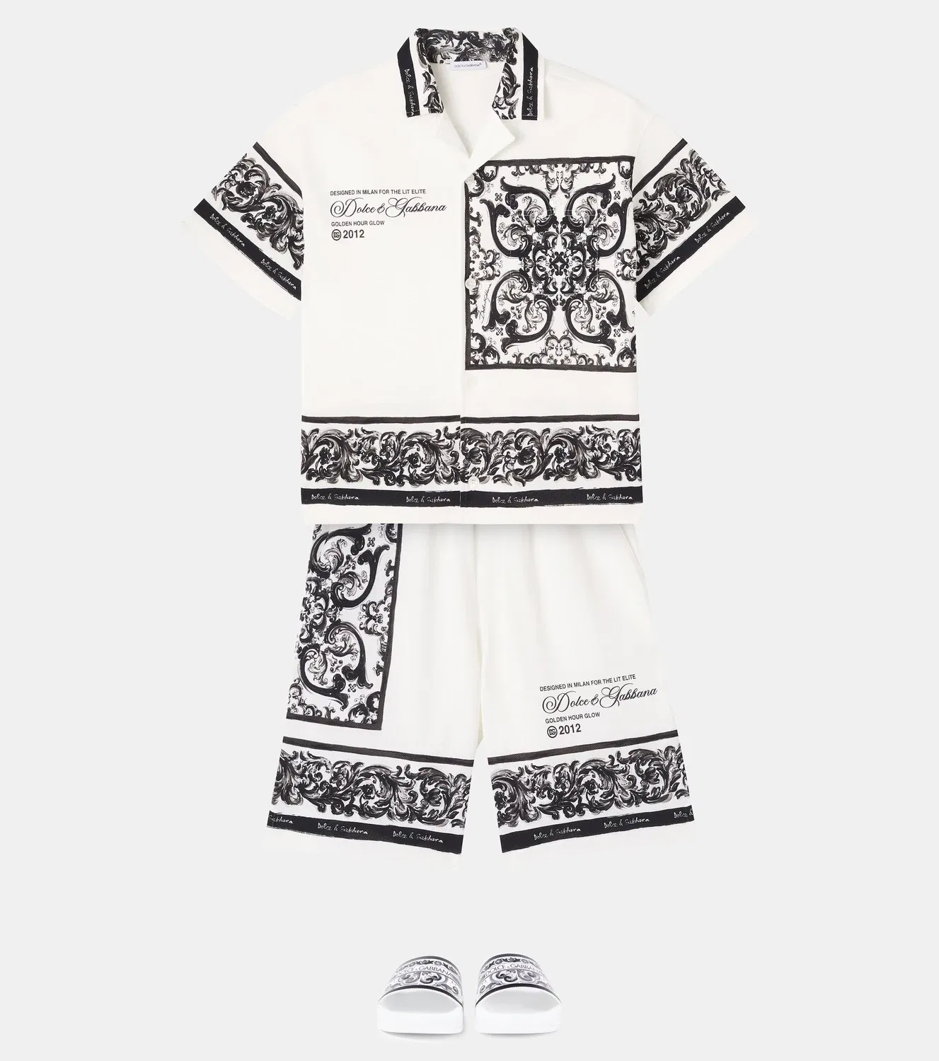 Шорты-бермуды хлопковые Dolce&Gabbana Kids, белый — фото 2