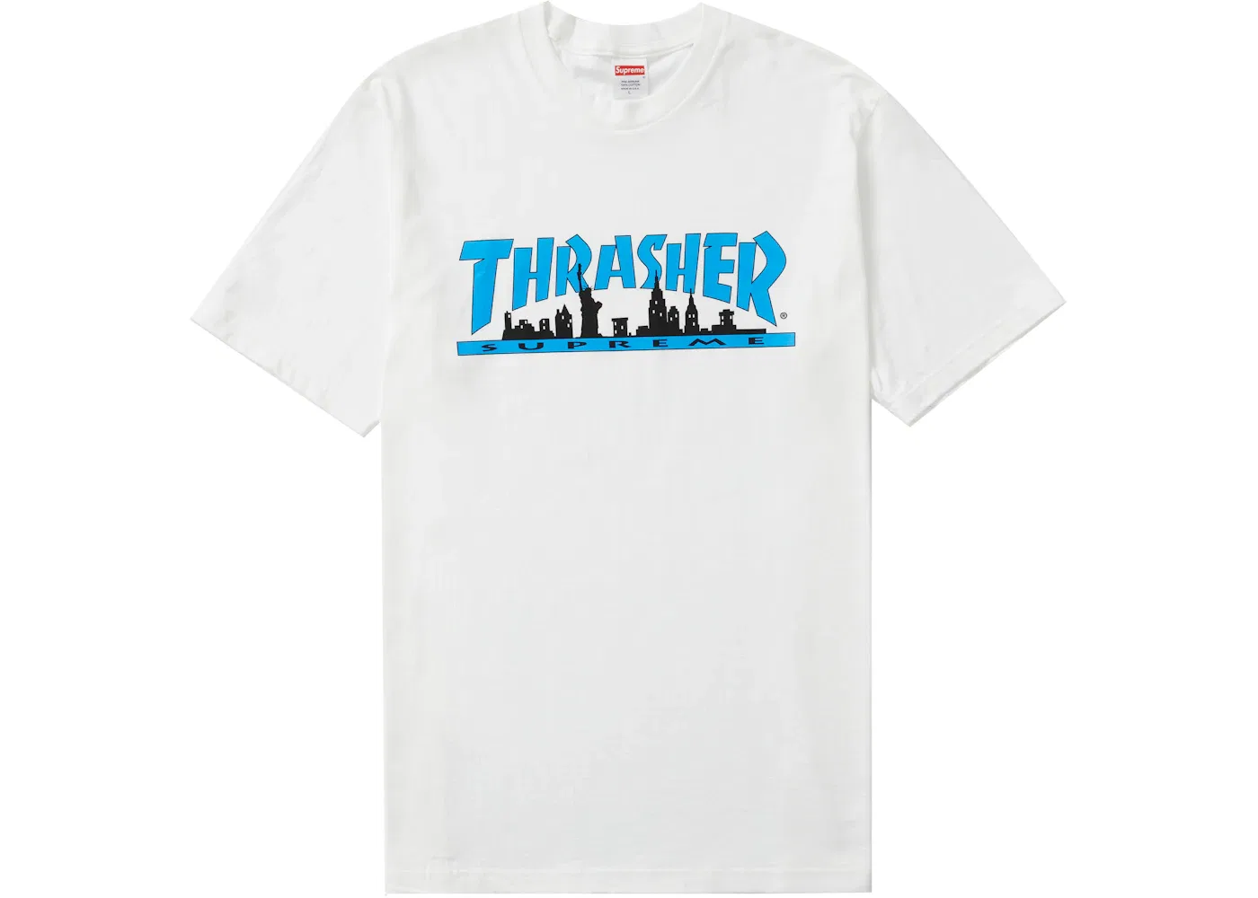 Мужская футболка с принтом Supreme Thrasher Skyline Tee Supreme, White