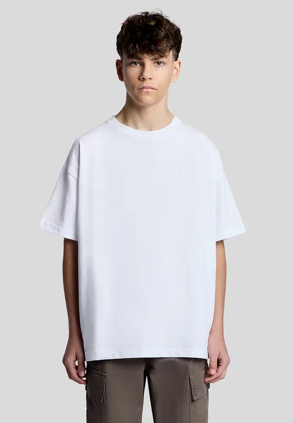Футболка с длинным рукавом из хлопка Heavy weight relaxed t-shirt, Lyle & Scott, белый — фото 2