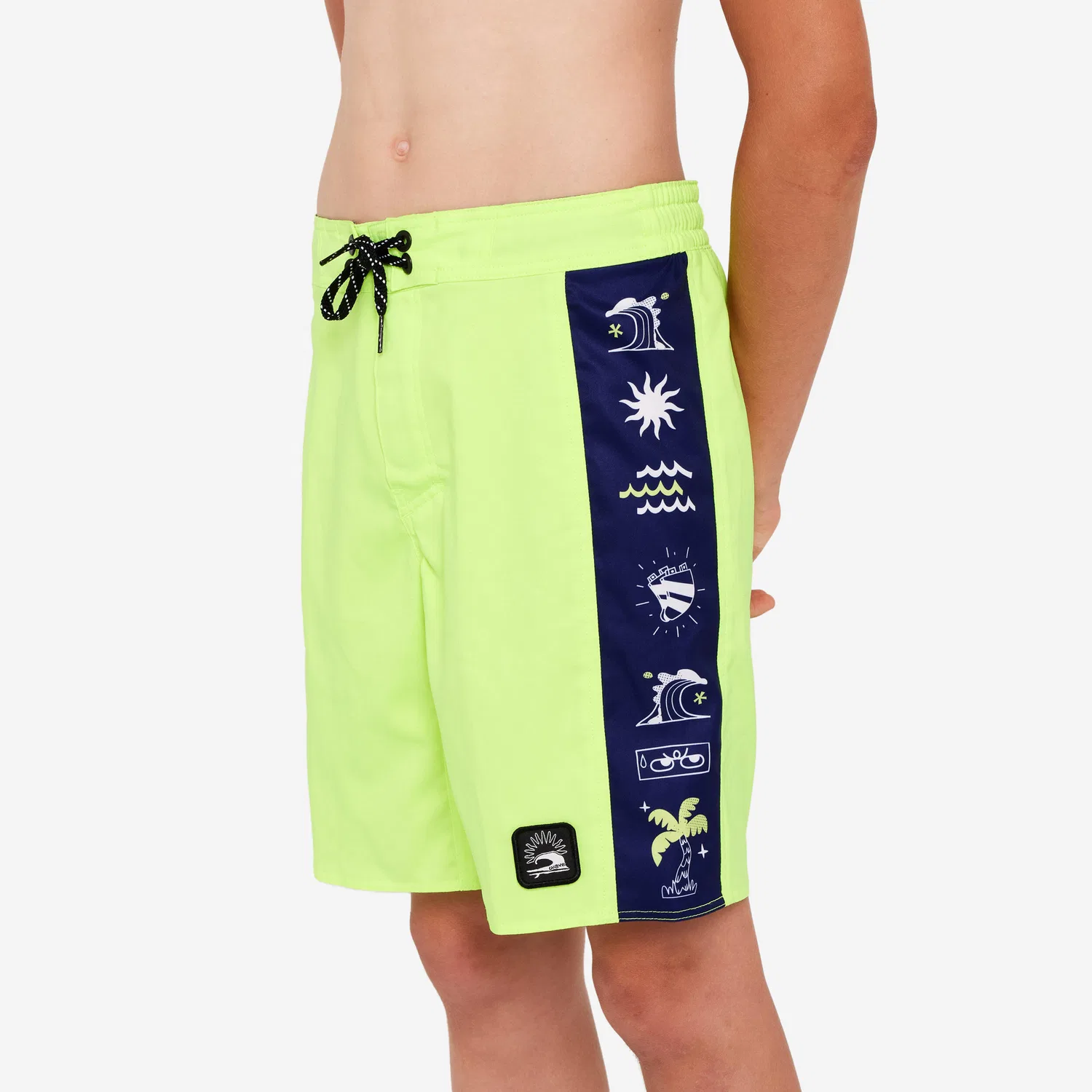 Детские плавки для мальчиков с принтом Surfen Jungen 900 Decathlon, Fluoreszierendes Hellgelb