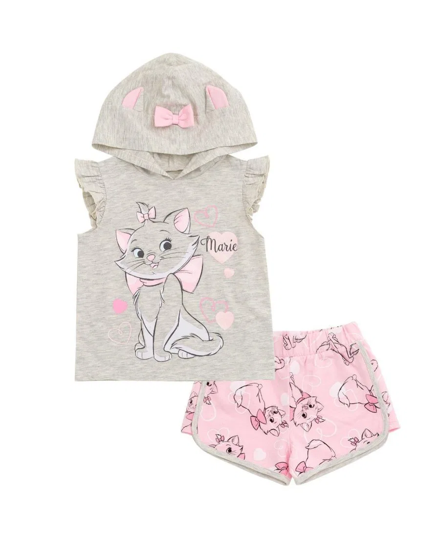 Комплект из худи и шорт с принтом Marie The Aristocats Winnie the Pooh, Grey Pink Marie