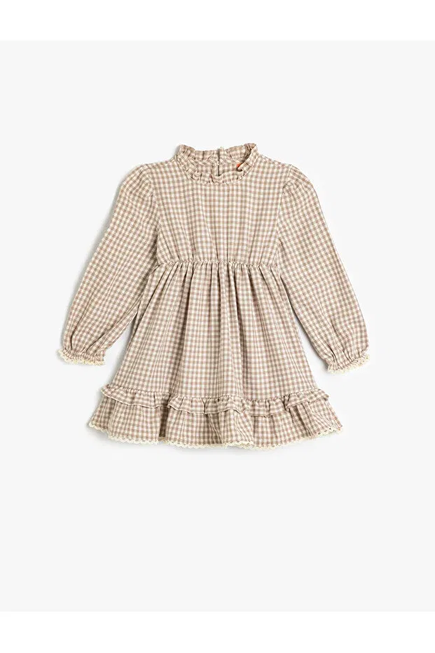 Детское платье для девочек хлопковое Koton, Beige Plaid