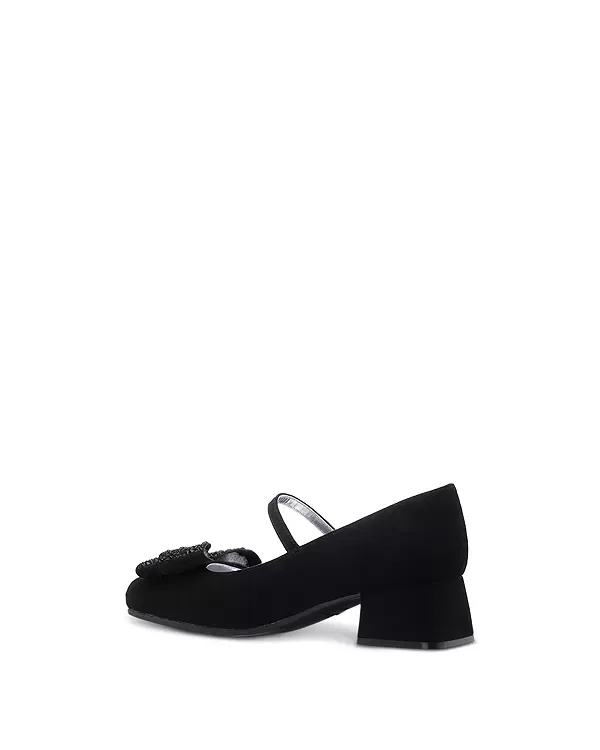 Детские классические туфли для девочек с мыском квадратной формы Nole Dressy Maryjane Shoes Nina, Black Micr — фото 4