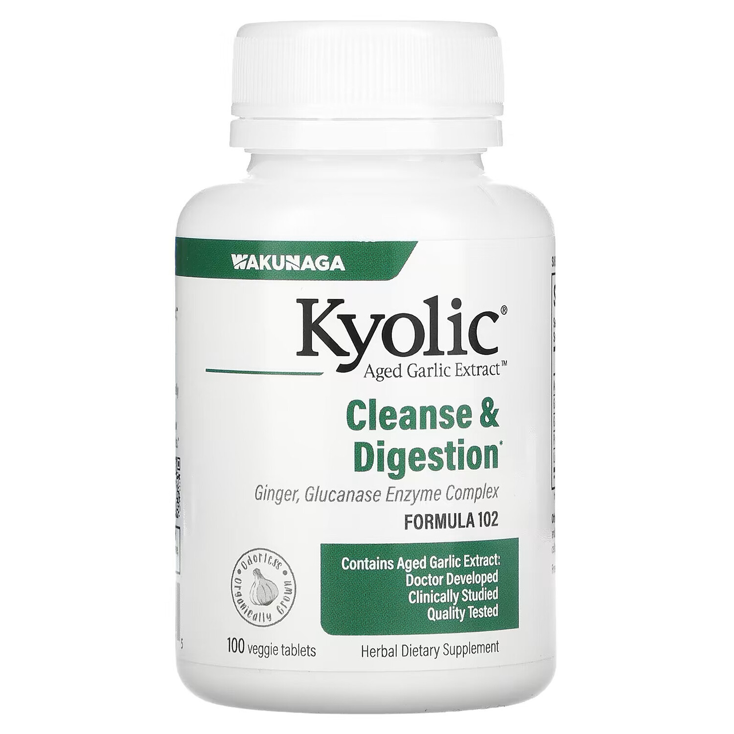 

Kyolic, Aged Garlic Extract, экстракт выдержанного чеснока, для очищения и улучшения пищеварения, формула 102, 100 растительных таблеток