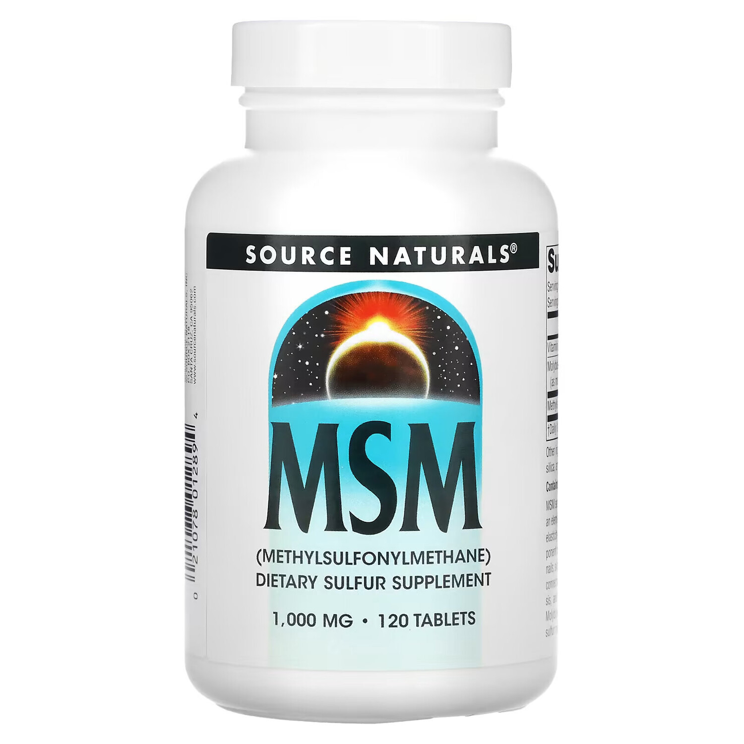 

Source Naturals, МСМ (метилсульфонилметан), 1000 мг, 120 таблеток