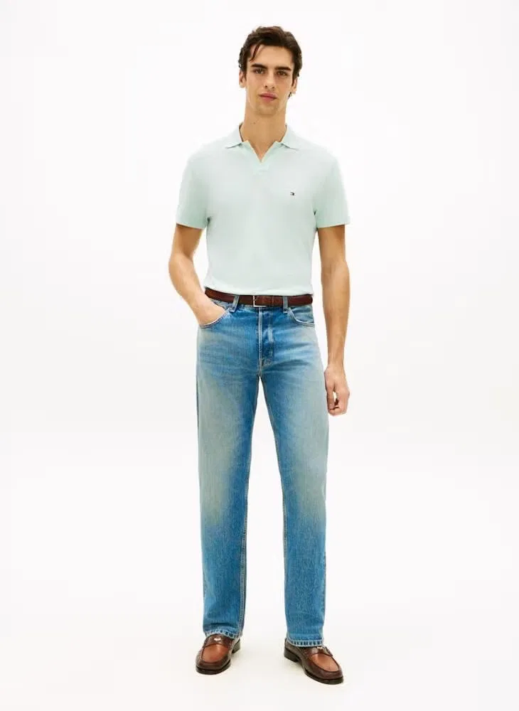 Поло с фактурной вязкой Regular fit Textured Oxford Pique Tommy Hilfiger, мятный — фото 4