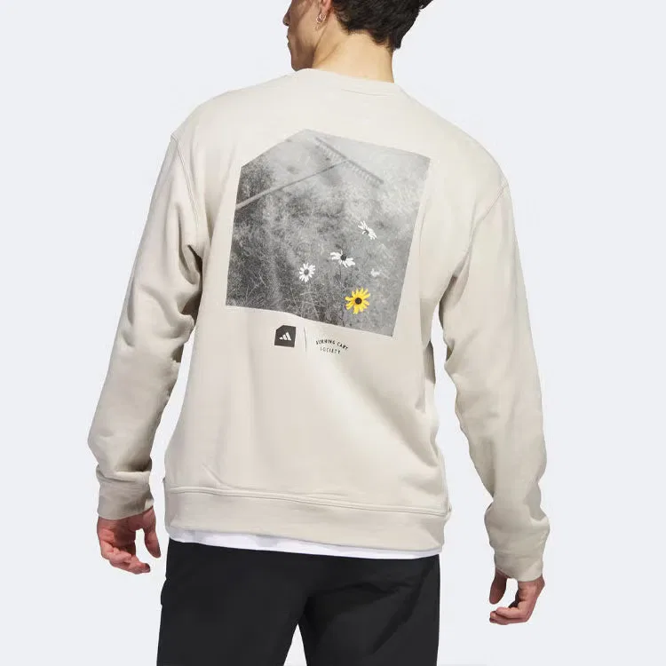 Свитшот с принтом Adicross x Burning Cart Layer Crew Golf Adidas, бежевый — фото 3