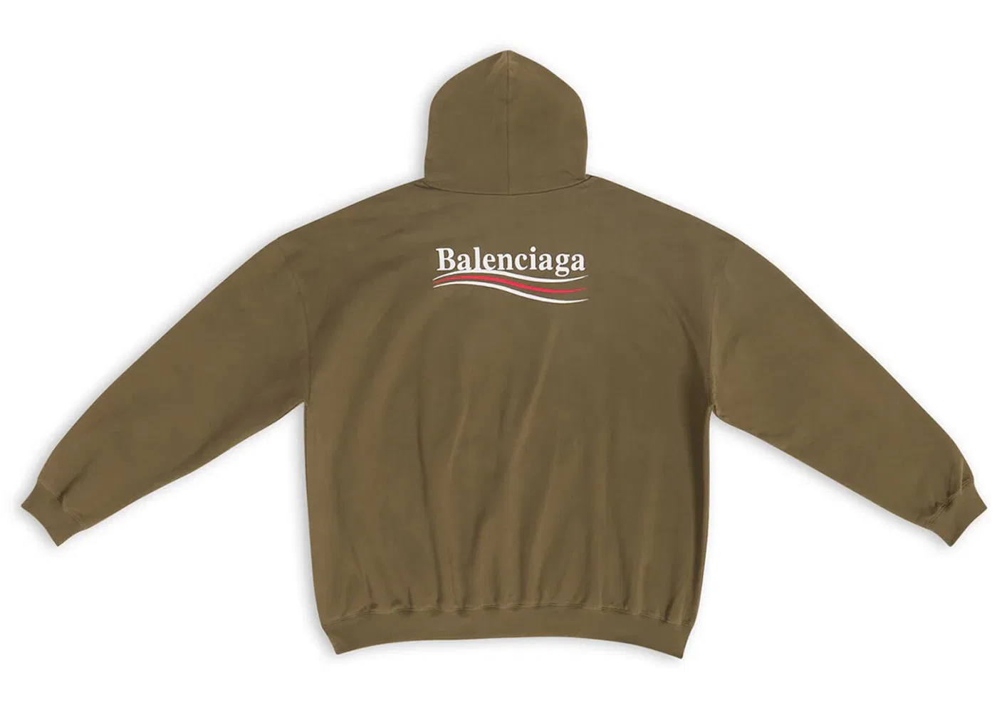 Мужской худи свободного кроя Political Campaign Balenciaga, Kaki — фото 2