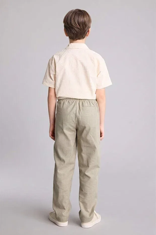 Детские брюки для мальчиков хлопковые Regular Fit Defacto, Khaki — фото 4
