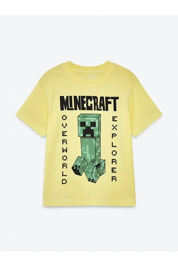 Детская футболка с принтом для мальчиков Minecraft, Yellow
