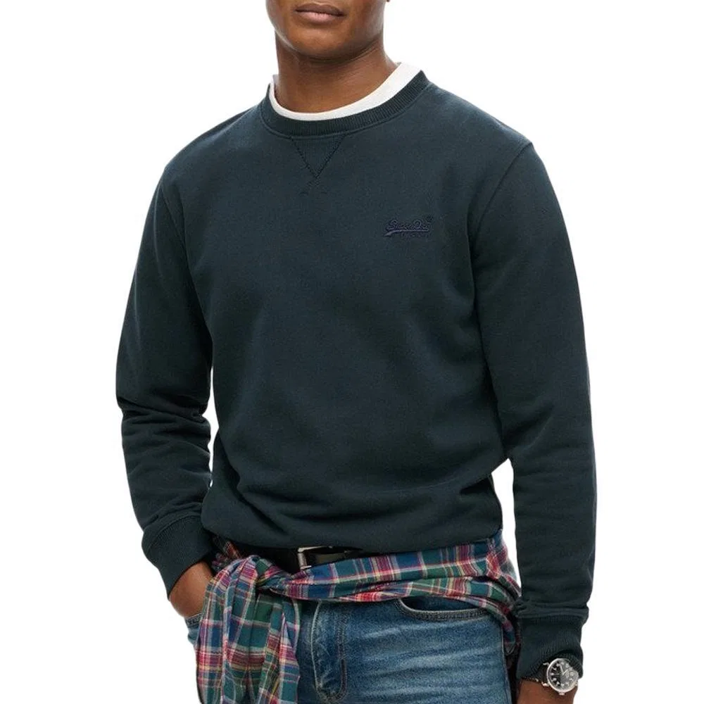 Мужской свитшот с длинным рукавом Essential Logo Crew Superdry, Navyblau